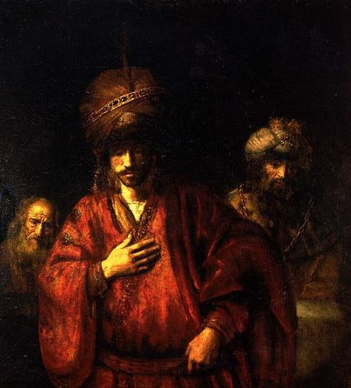 REMBRANDT Harmenszoon van Rijn Haman disgraced